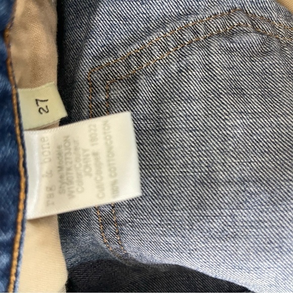 Rag & Bone Johny Distressed Cut Off Denim Shorts In Blue Women's Size 27 - Picture 4 of 7